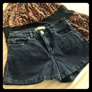 Blue 5 Pocket Corduroy Shorts